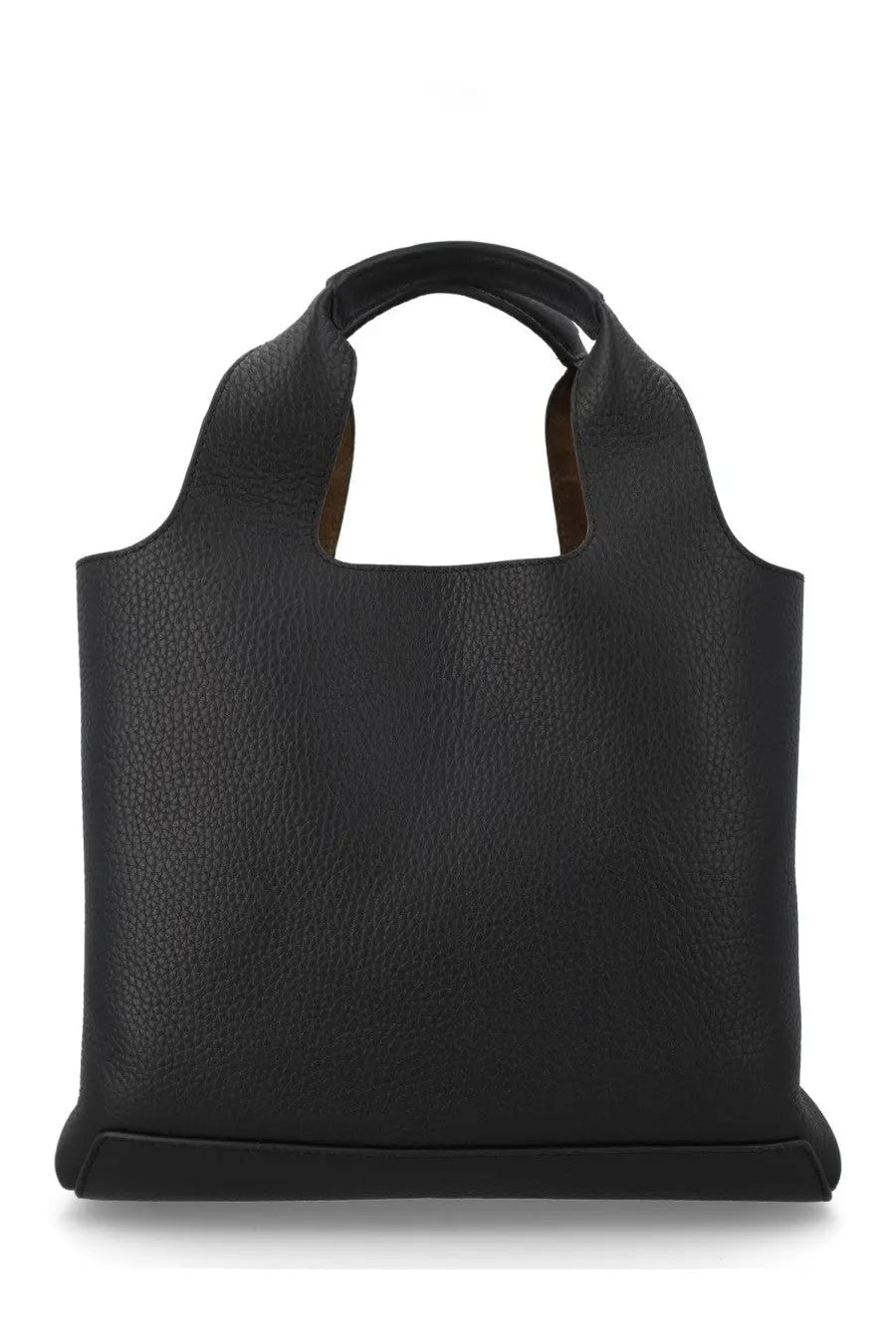 Hogan women’s shopping bag black black pebbled leather tote bag with structured handles for everyday use