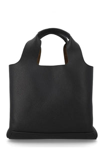 Hogan women’s shopping bag black black pebbled leather tote bag with structured handles for everyday use