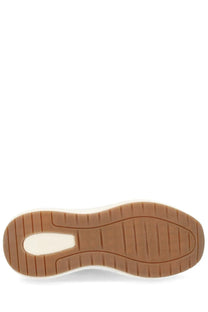 Hogan women’s sneaker maxi active beige with brown rubber sole white midsole and textured grip pattern