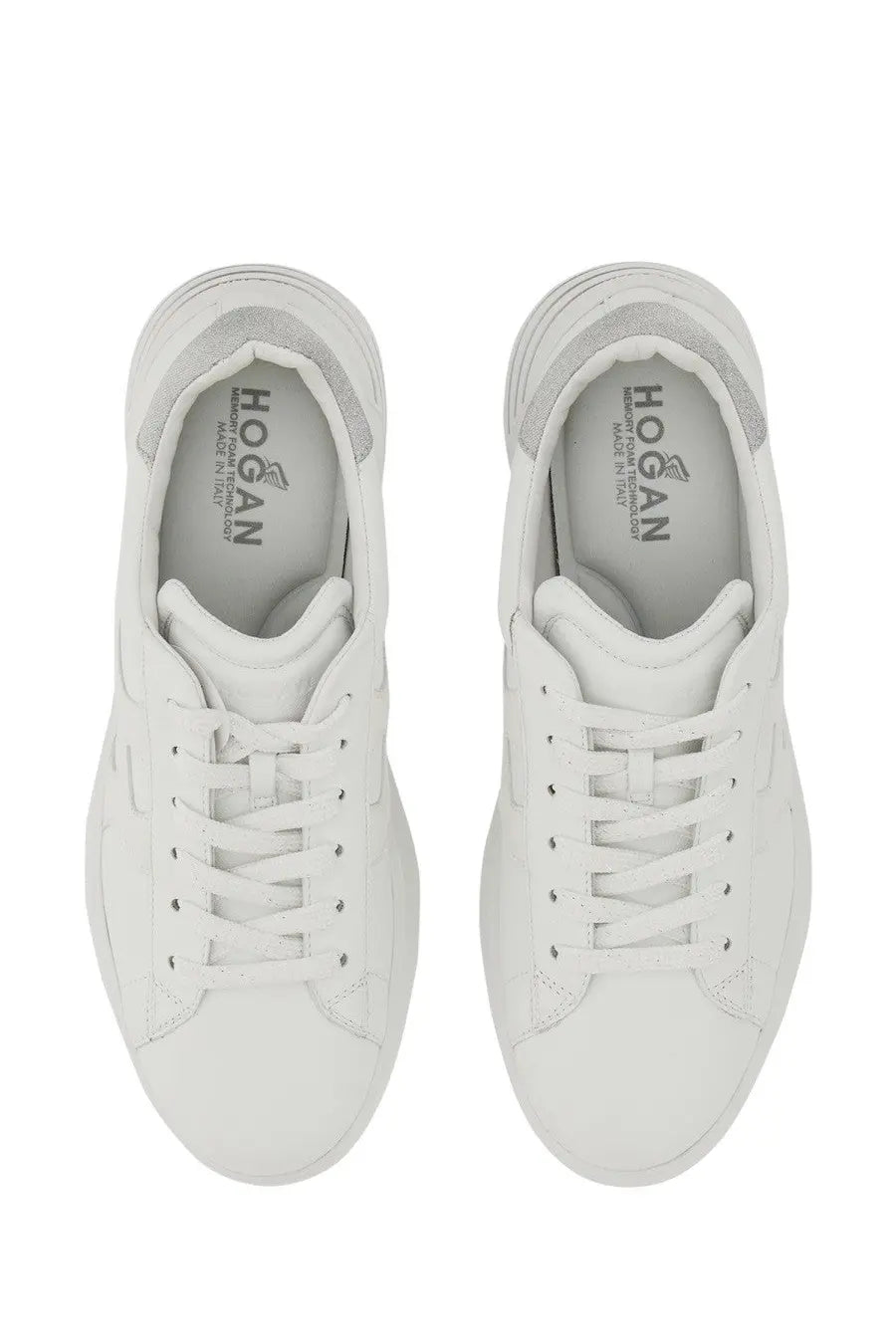 Hogan women’s sneaker rebel multicolor white leather with clean minimalist design and subtle stitching details