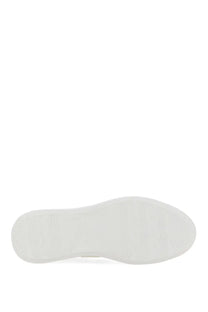White rubber sole of Hogan women’s sneaker rebel multicolor with smooth minimalist design visible from the back side