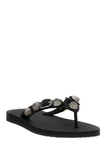 Balenciaga Holiday Capsule Cagole Thong Sandals Black