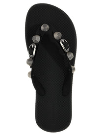 Balenciaga Holiday Capsule Cagole Thong Sandals Black