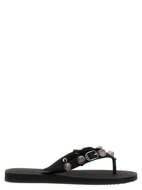 Balenciaga Holiday Capsule Cagole Thong Sandals Black