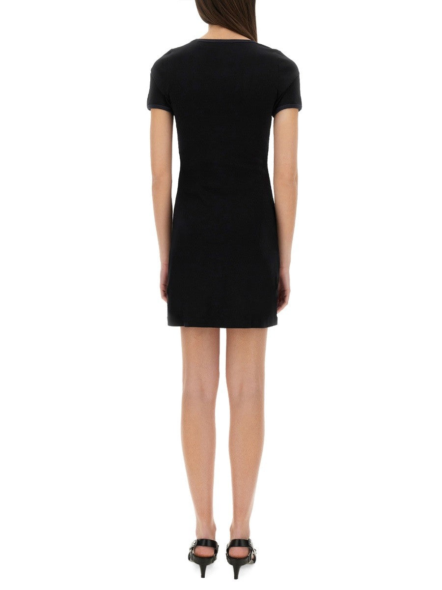 courrèges Women's Holistic Contrast Mini Dress Black, view 3