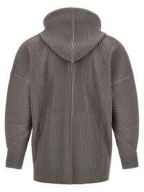 Homme Plissé Issey Miyake Grey Monthlycolors:october Hoodie Grey, view 2