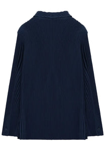 Deep navy homme plisse issey miyake men’s giacca plissettata doppiopetto blazer with pleats and vertical ridges
