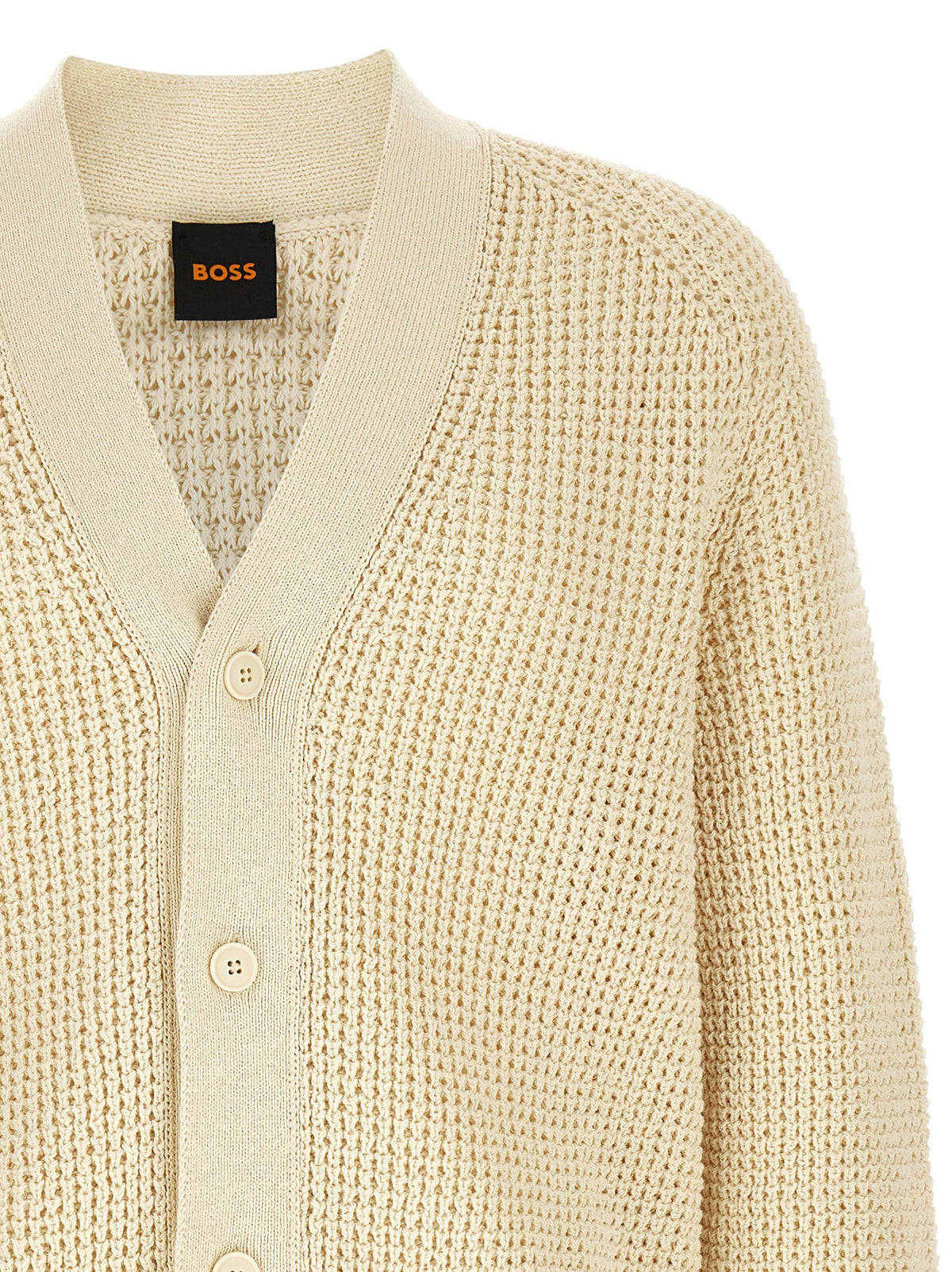 HUGO BOSS Honeycomb Cardigan Beige