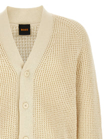 HUGO BOSS Honeycomb Cardigan Beige