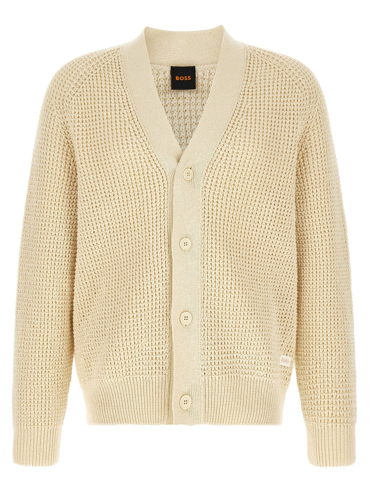 HUGO BOSS Honeycomb Cardigan Beige