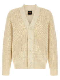 HUGO BOSS Honeycomb Cardigan Beige