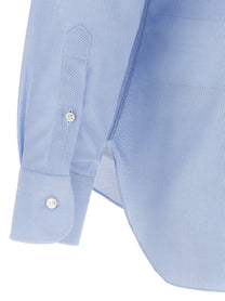 Barba Honeycomb Cotton Shirt Blue