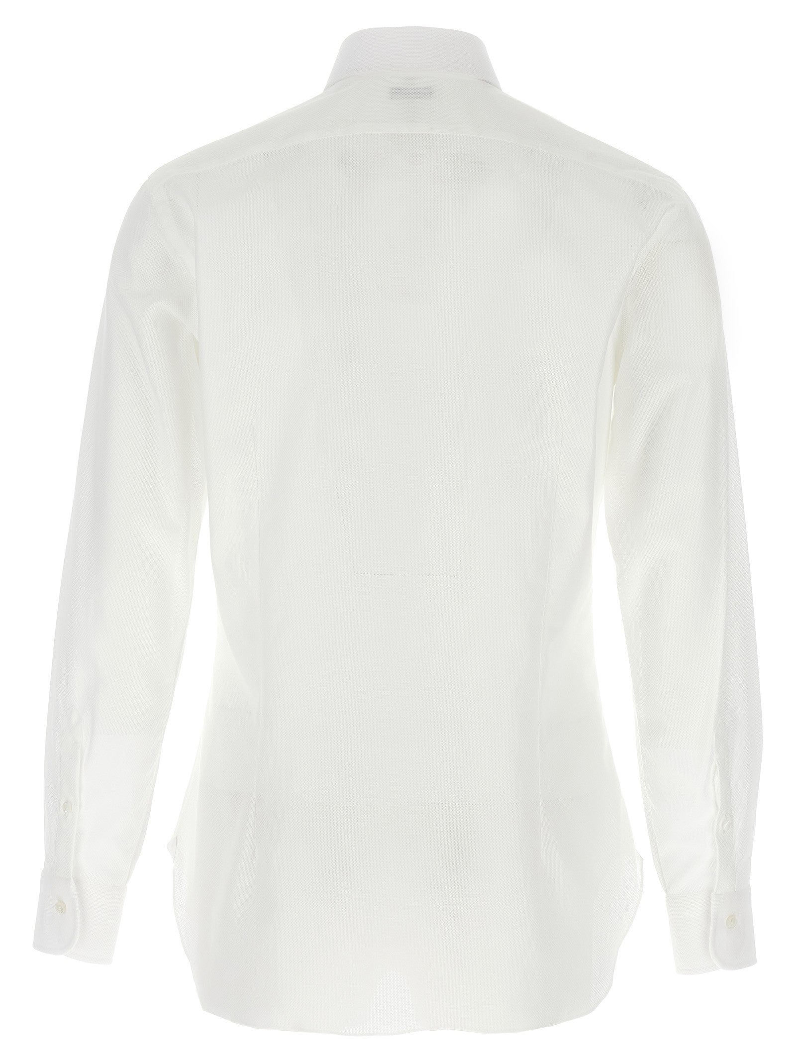 Barba Honeycomb Cotton Shirt White