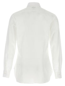 Barba Honeycomb Cotton Shirt White