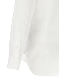 Barba Honeycomb Cotton Shirt White