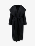 Toteme Women's Hooded Belted Wool Coat Black