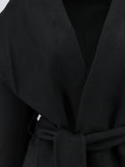 Toteme Women's Hooded Belted Wool Coat Black
