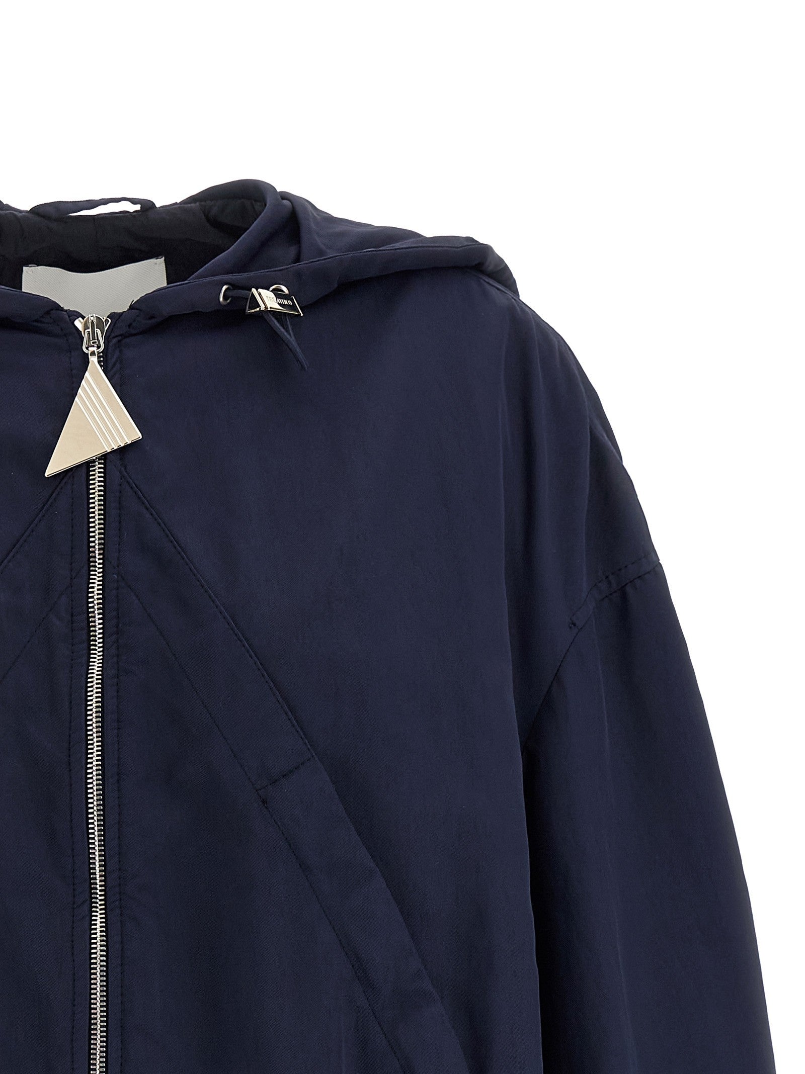 The Attico Hooded Bomber Jacket Blue