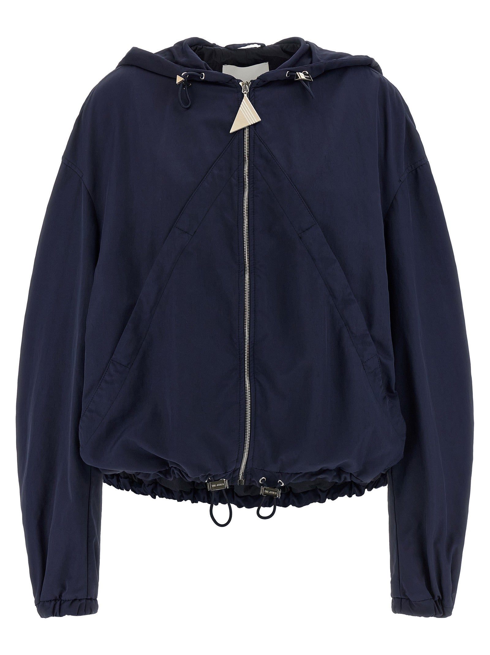 The Attico Hooded Bomber Jacket Blue