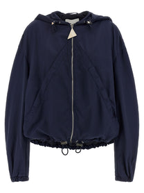 The Attico Hooded Bomber Jacket Blue