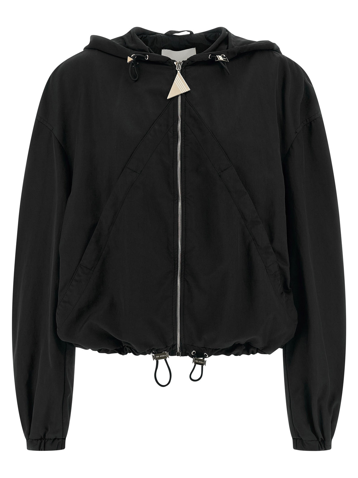 The Attico Hooded Bomber Jacket Black