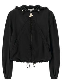 The Attico Hooded Bomber Jacket Black