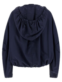 The Attico Hooded Bomber Jacket Blue