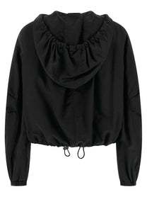 The Attico Hooded Bomber Jacket Black
