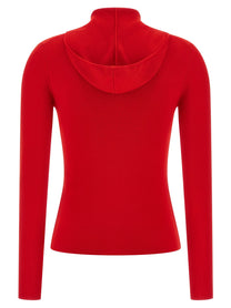 Victoria Beckham Hooded Cardigan Red