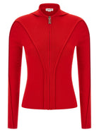 Victoria Beckham Hooded Cardigan Red