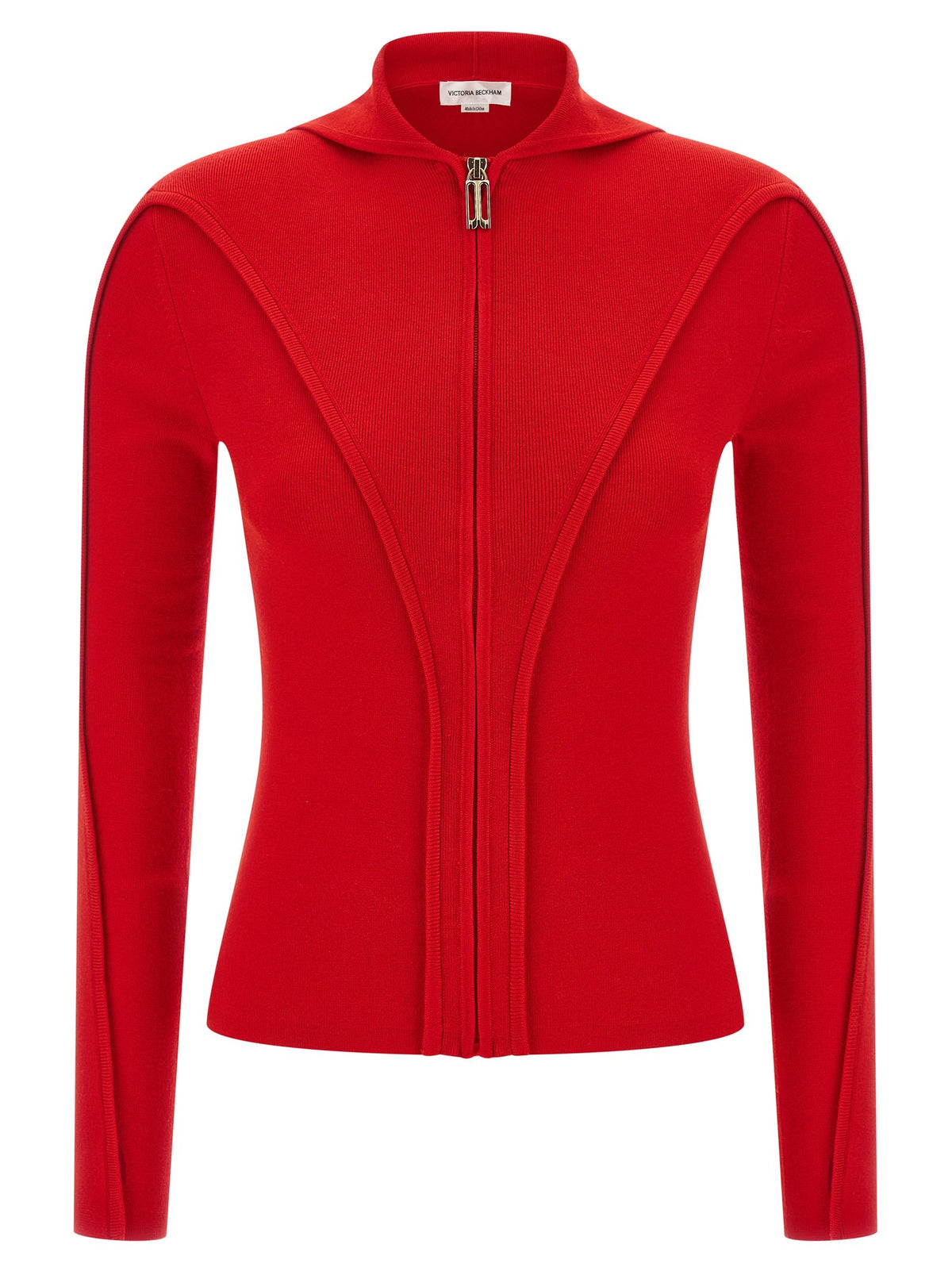 Victoria Beckham Hooded Cardigan Red