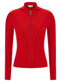 Victoria Beckham Hooded Cardigan Red