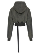 DRKSHDW Hooded Cropped Flight Bomber Jacket Grey, view 2