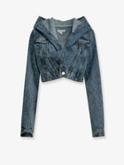 ALAÏA Women's Hooded Denim Jacket Blue