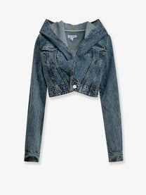 ALAÏA Women's Hooded Denim Jacket Blue