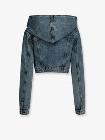 ALAÏA Women's Hooded Denim Jacket Blue
