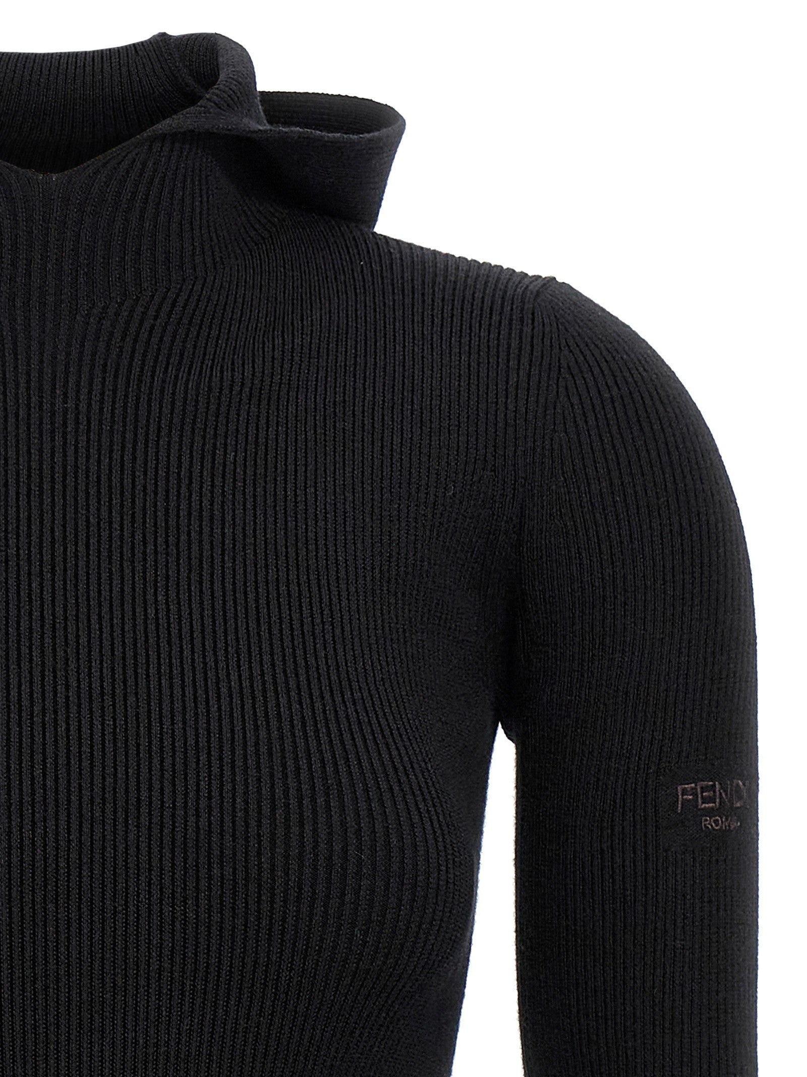 Fendi Hooded Dress Black