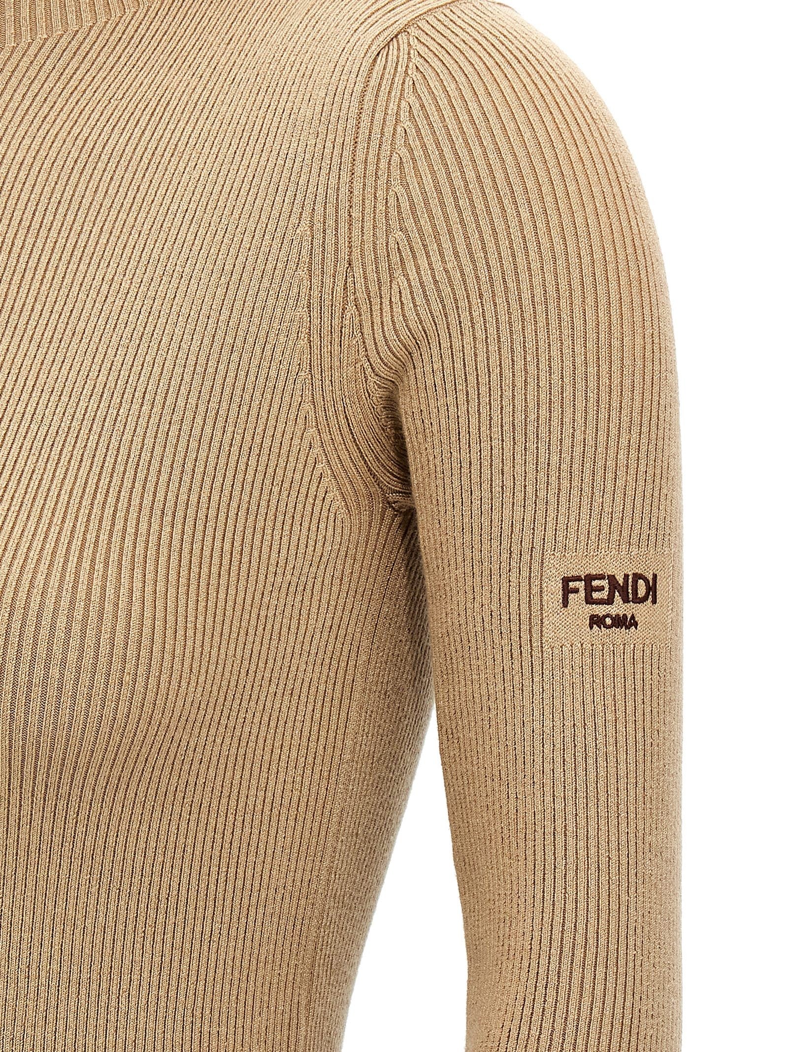 Fendi Hooded Dress Beige