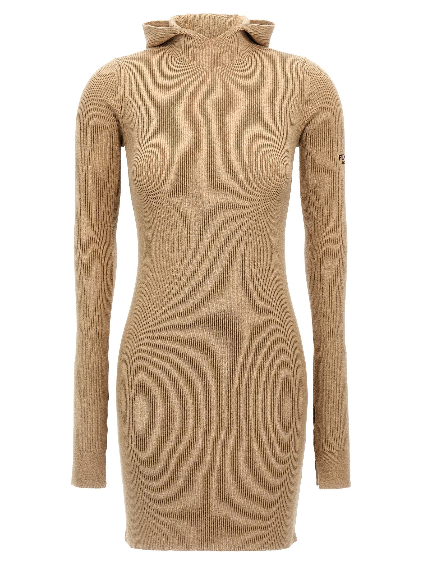 Fendi Hooded Dress Beige