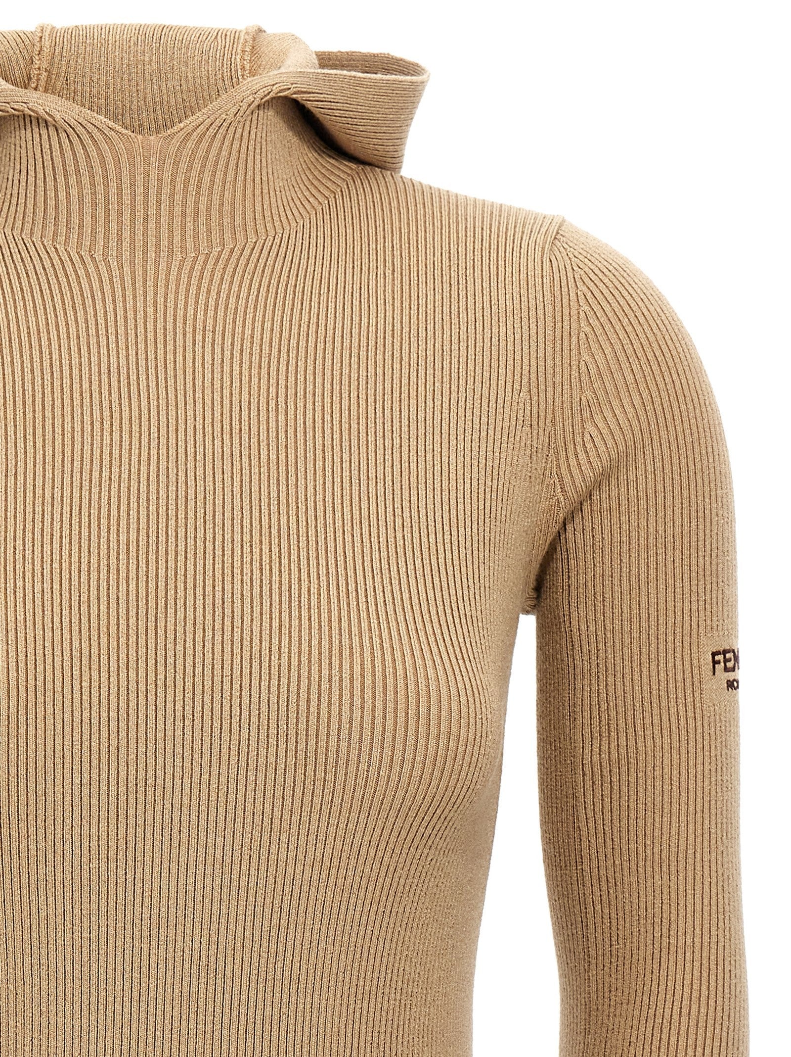 Fendi Hooded Dress Beige