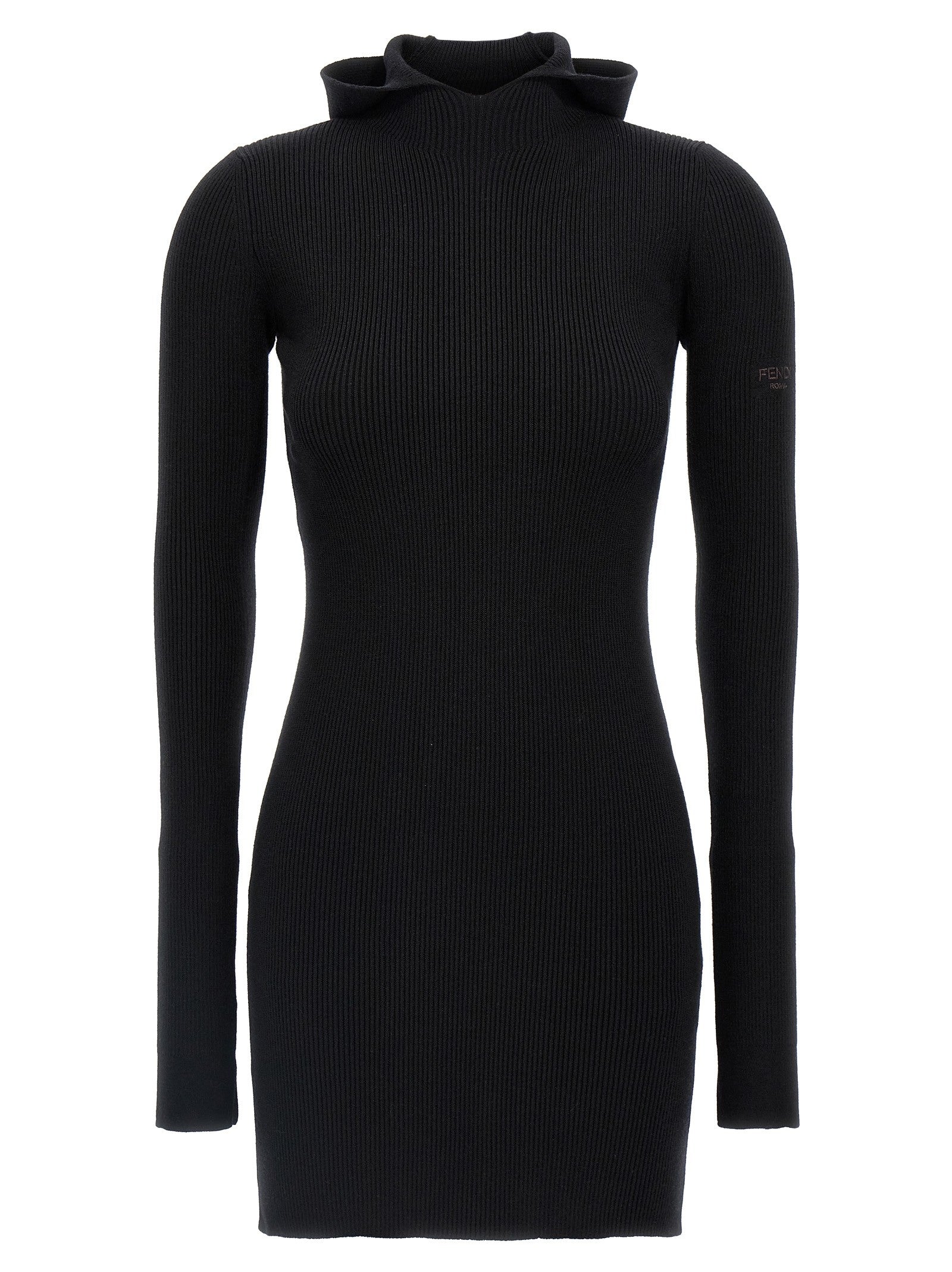 Fendi Hooded Dress Black
