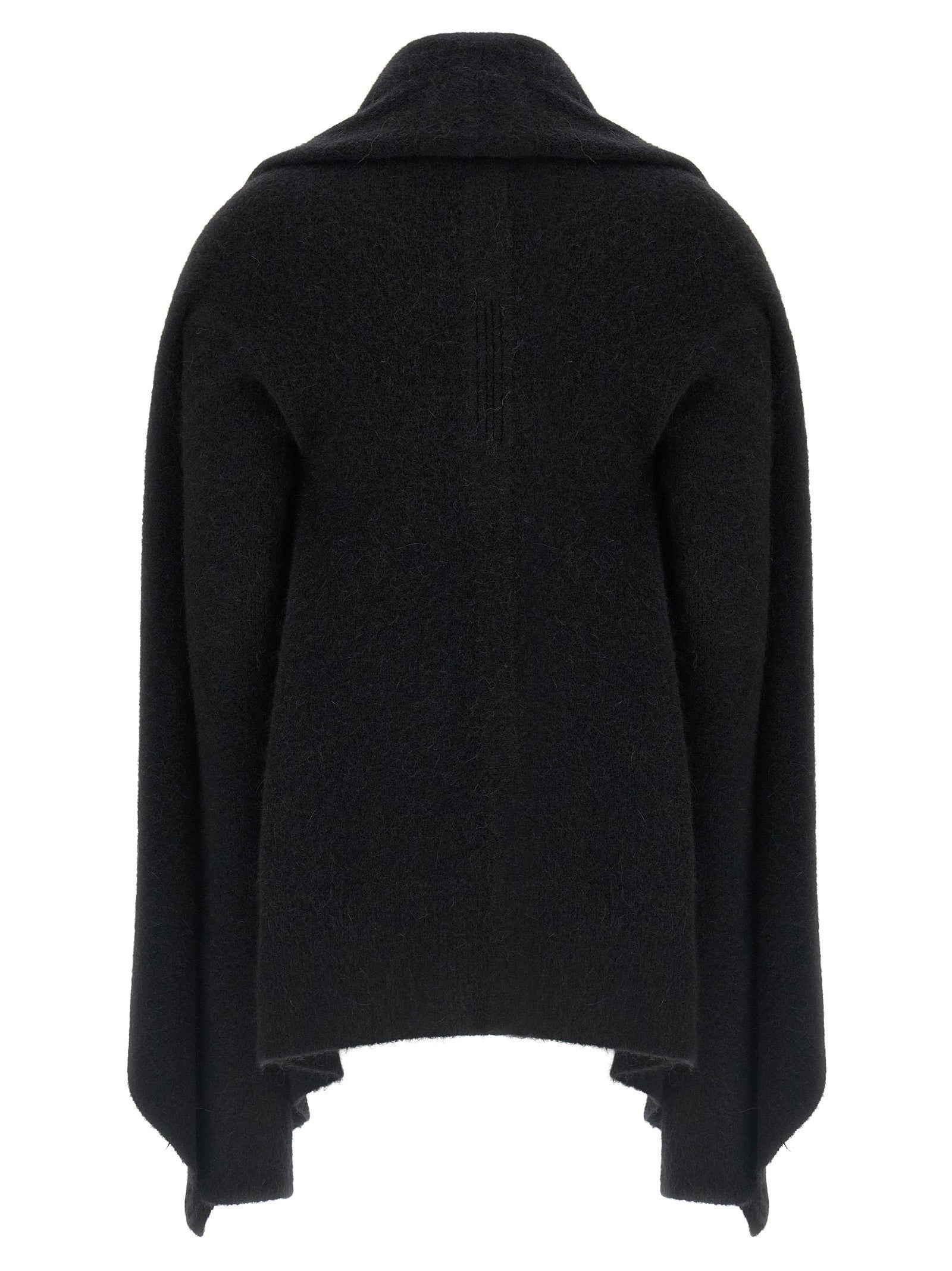 Rick Owens Hooded Medium Wrap Cardigan Black