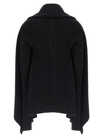 Rick Owens Hooded Medium Wrap Cardigan Black