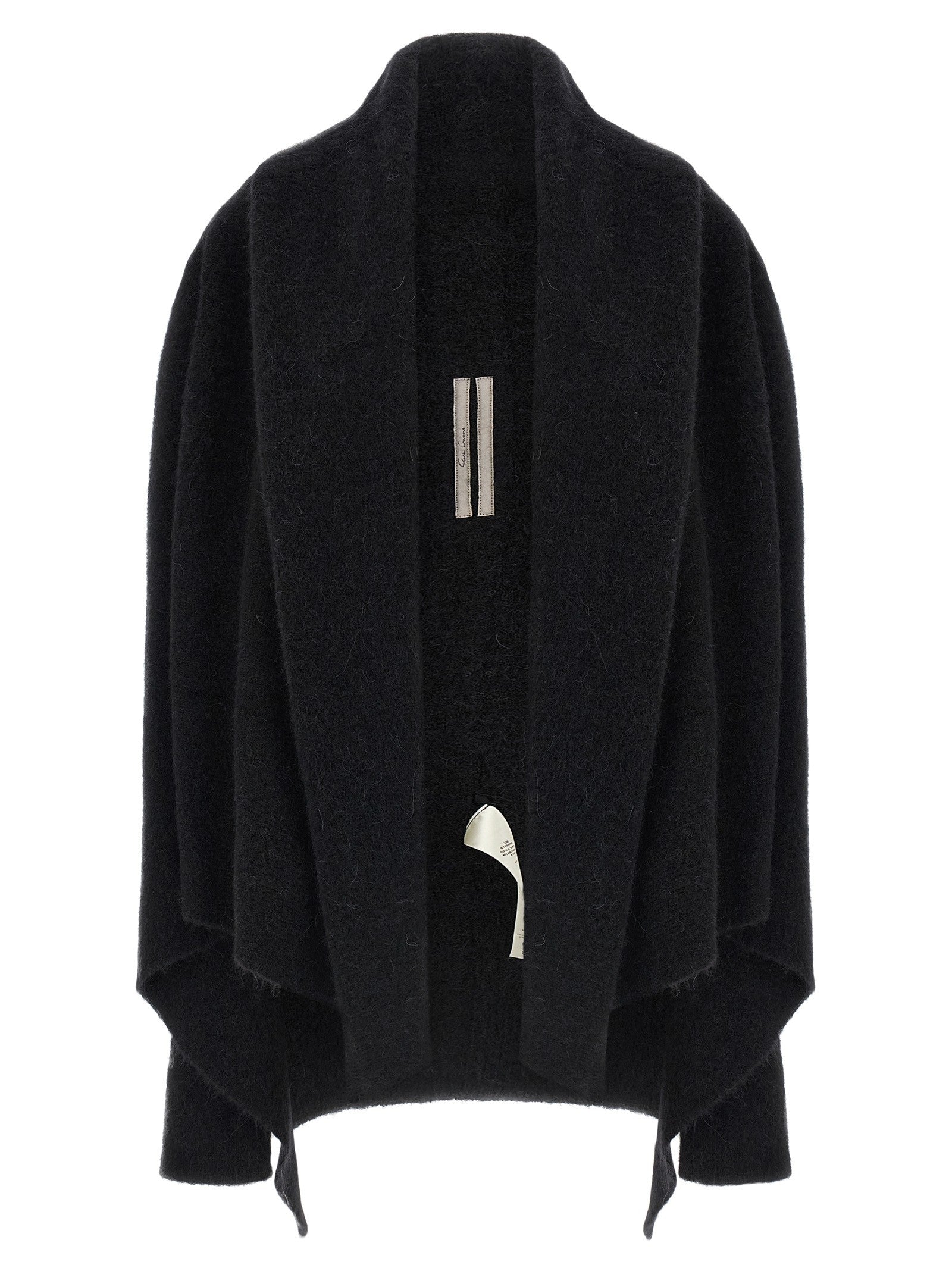 Rick Owens Hooded Medium Wrap Cardigan Black