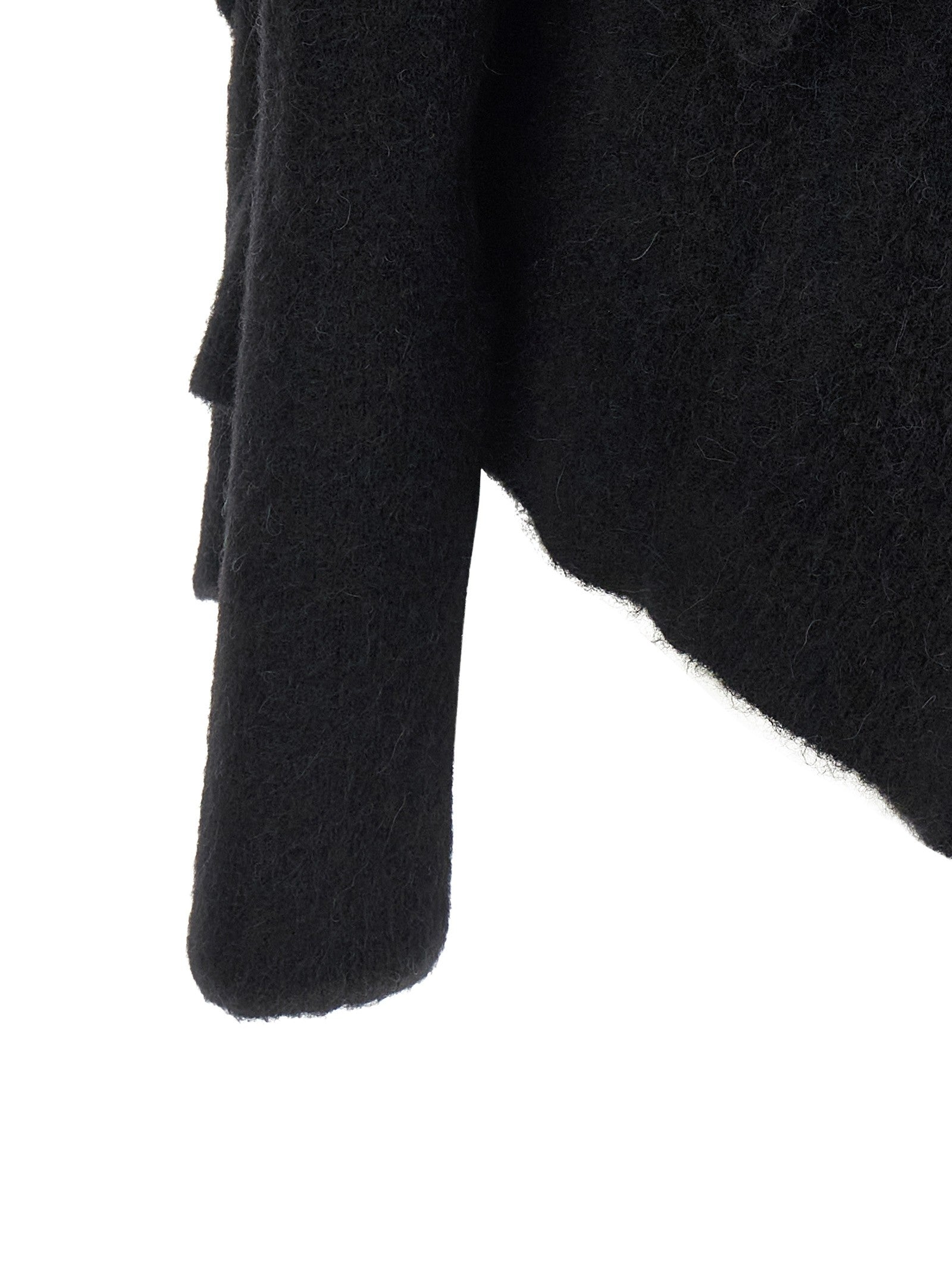 Rick Owens Hooded Medium Wrap Cardigan Black