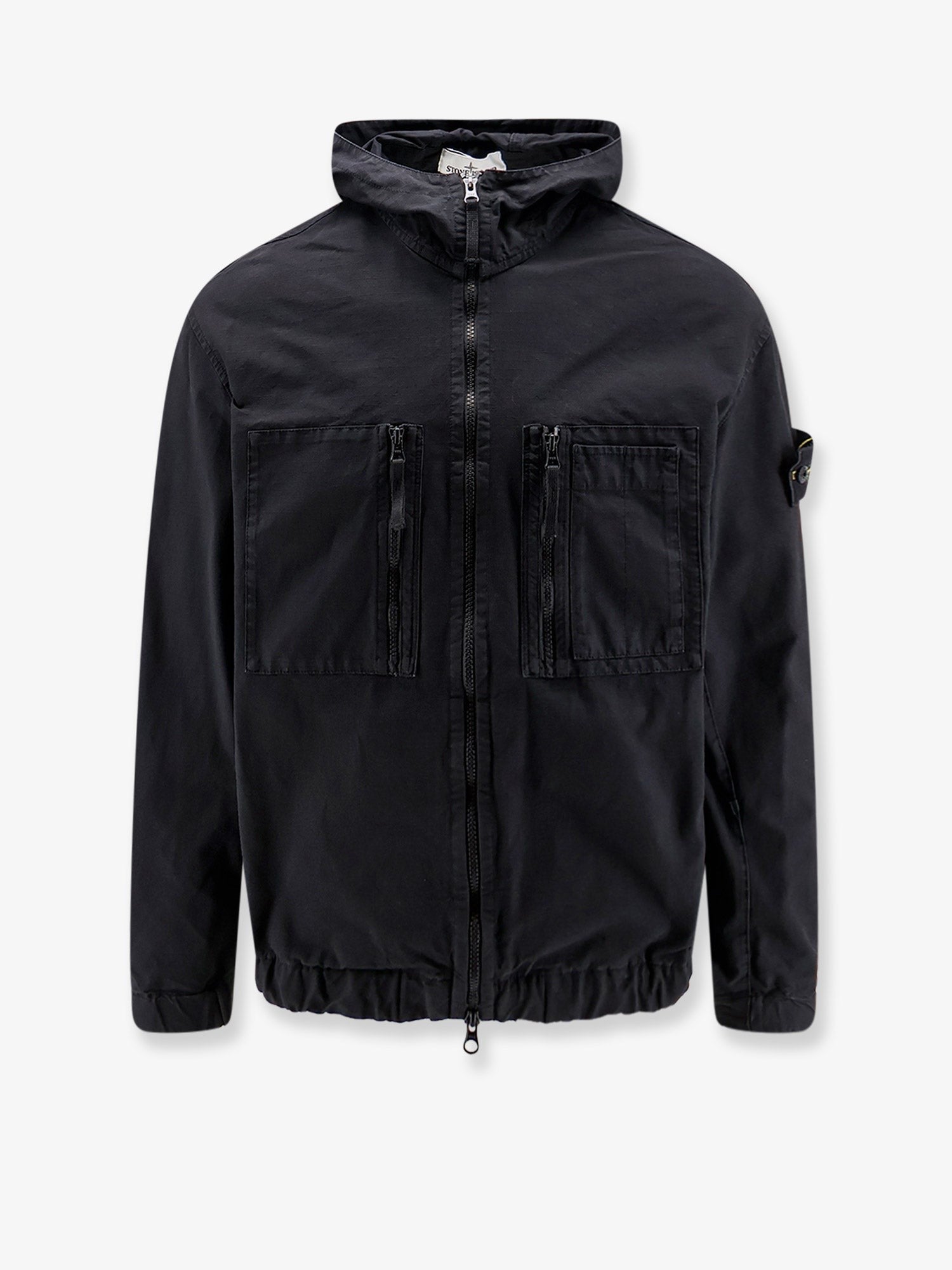 Stone Island Men's Hooded Organic Cotton Jacket Black