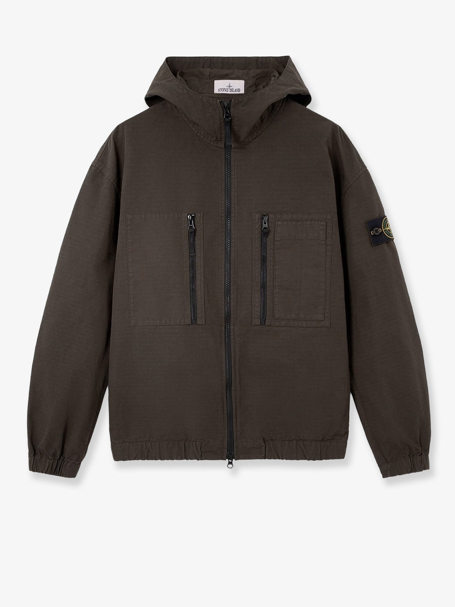 Stone Island Men's Hooded Organic Cotton Jacket Grey