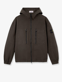 Stone Island Men's Hooded Organic Cotton Jacket Grey