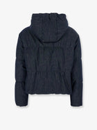Brunello Cucinelli Women's Hooded Padded Denim Jacket Blue