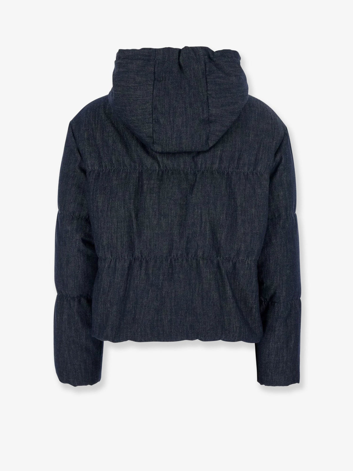 Brunello Cucinelli Women's Hooded Padded Denim Jacket Blue